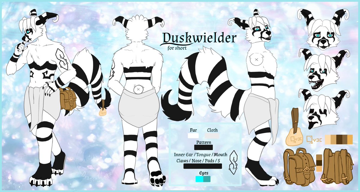 Dragonhuntx's tweet photo. [C] Duskwielder Reference Sheet
First time drawing a Crux and gotta say, they're some silly lil guys. ❤️
This lil guy belongs to an old friend of mine.

Art: Dragonhuntx
#commissionwork #art #digitalart #drawing #digitaldrawing  #furry #furryart #crux https://t.co/JYntqMzrAA