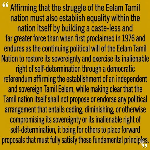 Tamil Eelam Is the Solution! Let Us Rise with Resolve!
Rallying Call of the Paris 15 March 2026 Gathering of Vaddukkoaddai Resolution Golden Jubilee quotes of statement issued