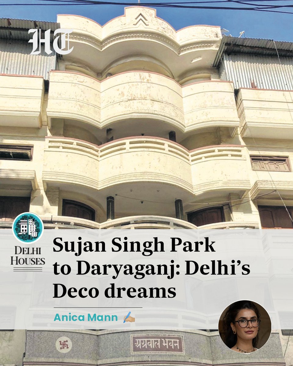 htTweets's tweet photo. When did an international style like Art Deco become part of Delhi’s everyday visual landscape?

Delhi began seeing buildings in the Art Deco style in the early 1940s, when Sir Sobha Singh developed Sujan Singh Park, designed by architect Walter Sykes George, to house officers during the Second World War. These apartments fused Lutyens-style archway entrances with curving Deco balconies and signature “eyebrows.” In contrast to the open verandahs typical of the Capital’s earlier homes, the upper floors featured longer enclosed windows. George appears to have drawn from European housing schemes while adapting them to local materials such as exposed brick.

Completed in 1945, the apartments were partly leased out under a government order that allowed flats not required for official use to be rented to people of “good position and social status in life.” During Partition, Sobha Singh also opened the complex to families fleeing from Pakistan until they found more permanent accommodation, as researchers from the “Deco in Delhi” project note.

@cultureanica ✍🏻 in today's special #DelhiHouses. 

Read in full in today's e-paper 🗞️

Story: https://t.co/RwjhZQ70Xt