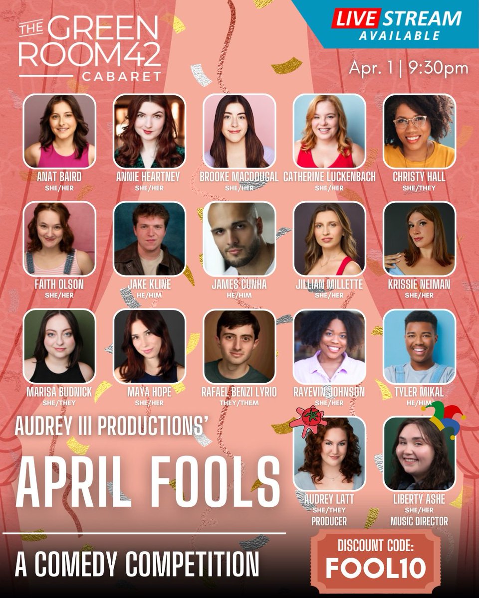 TRC Alum in the Spotlight
A huge shoutout to TRC alum Faith Olson, who will be competing in a Comedy Cabaret Competition at The Green Room 42 on April 1! If you're in NYC, come out to support a fellow TRC alum and enjoy a fun night of entertainment.