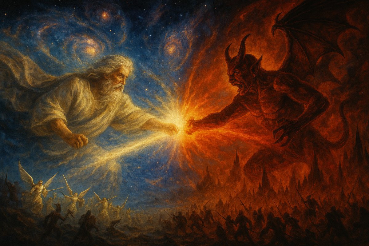 LagerthaMuadDib's tweet photo. We are in a war.  A war of Good vs. Evil. 

God vs. Satan. https://t.co/6JrAJPi0kz