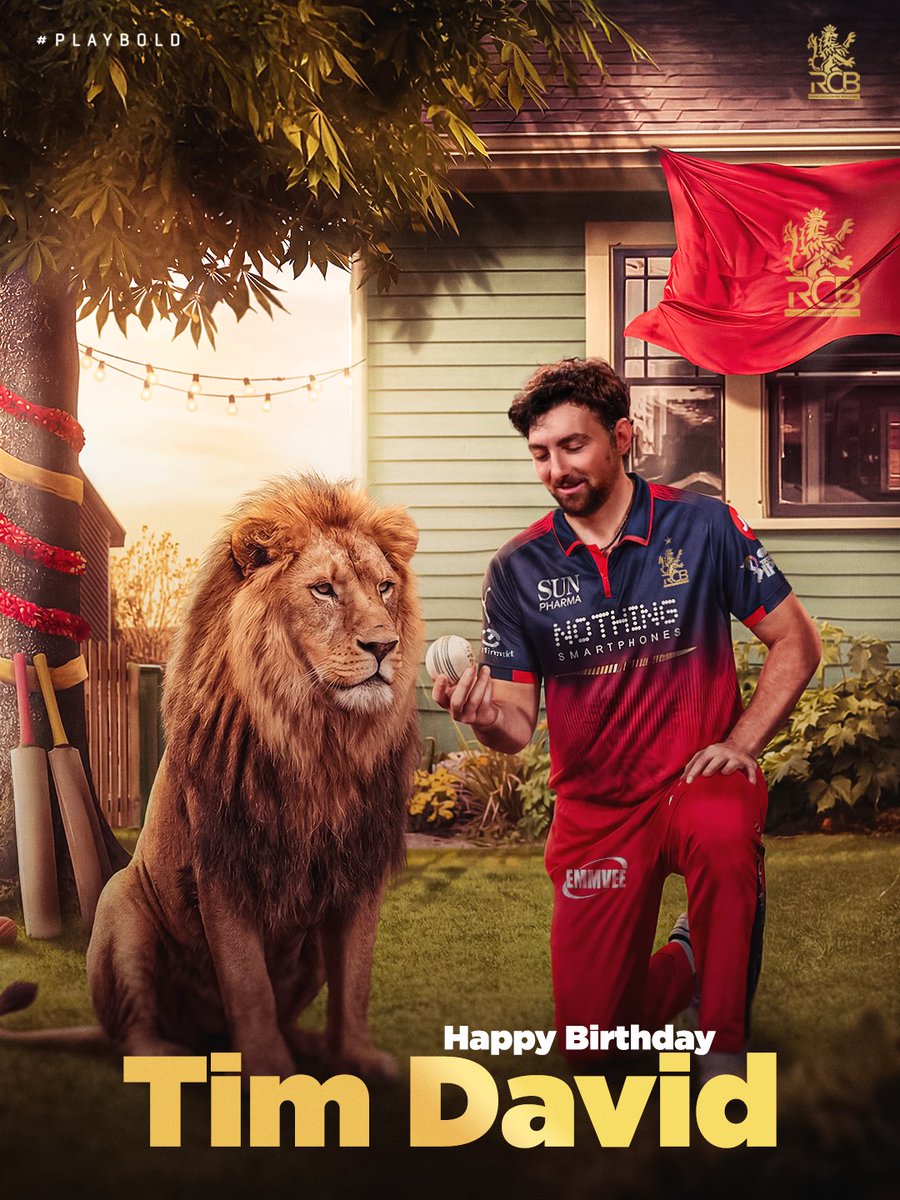 RCBTweets's tweet photo. 𝗧𝗮𝗹𝗹, 𝗵𝗮𝗻𝗱𝘀𝗼𝗺𝗲, 𝗮𝗻𝗱 𝗱𝗲𝗮𝗱𝗹𝘆! 🔥

Wishing our very own Beast, 𝘛𝘪𝘮 𝘈𝘯𝘯𝘢 a very Happy Birthday. Can't wait to see you smash it again in Red, Blue &amp; Gold this #IPL2026! 🎂❤️

#PlayBold #ನಮ್ಮRCB https://t.co/C3lL6hfPri