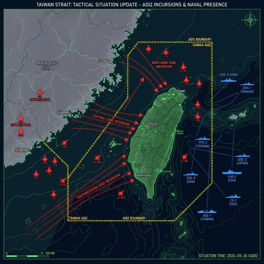 🚨🚨🚨 CHINA SURROUNDED TAIWAN WHILE AMERICA WAS FIGHTING IRAN. THE TIMING IS NOT A COINCIDENCE. 🚨🚨🚨

Yesterday, Taiwan's military detected 26 Chinese warplanes.

7 Chinese navy ships.

All circling the island at once.

This is the LARGEST military presence China has shown