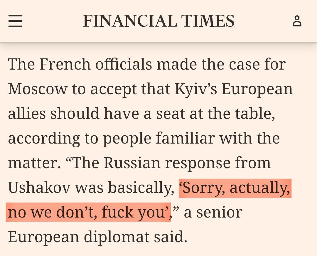 RibereF's tweet photo. Selon le Financial Times, des conseillers présidentiels français se sont rendus à Moscou pour discuter de l'Ukraine, mais la Russie a rejeté leur demande d'une plus grande implication européenne dans les négociations. https://t.co/03HroP3UCO