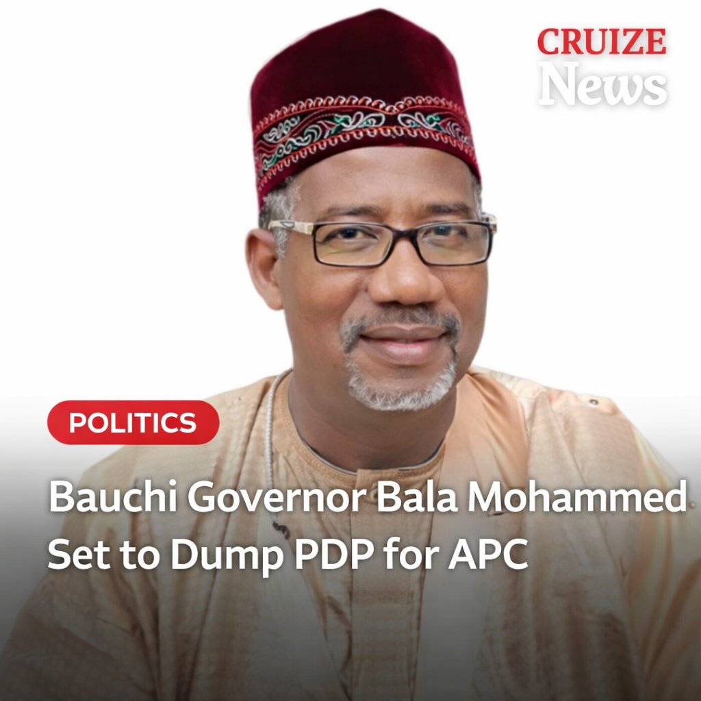 CruizeNews's tweet photo. Bauchi Governor Bala Mohammed Set to Dump PDP for APC

PDP is currently on life support as Bala Mohammed who is the Bauchi State Governor and chairman of the PDP Governor’s Forum is set to leave the party for the APC this week.

Read More https://t.co/d5fLxMzy01

#TrendingNews https://t.co/AQg22DDXbF