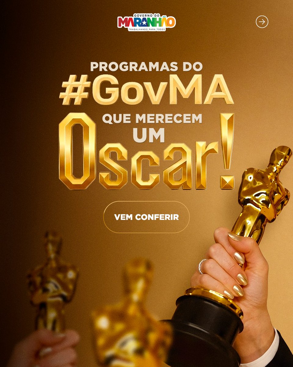 GovernoMA's tweet image. ✨ O Maranhão já tem seus grandes vencedores.

Inspirado na noite mais aguardada do cinema mundial, o Governo do Maranhão apresenta os programas que transformam vidas todos os dias!

#GovMA #Oscar2026  #GovernoMA