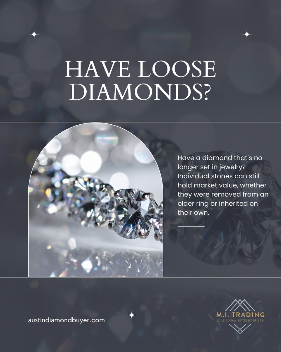 m_itrading's tweet image. Loose diamonds can be evaluated directly, with grading factors and current market demand carefully reviewed by an experienced professional to determine realistic resale value.📞 512-905-7200 #mitrading #jewelry #4cs #diamonds #diamondsforcash #diamondbuyer #preciousdiamonds