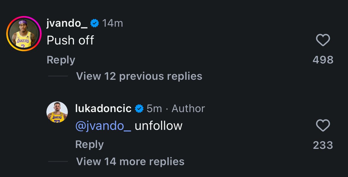 Vando in Luka’s IG comments 😂