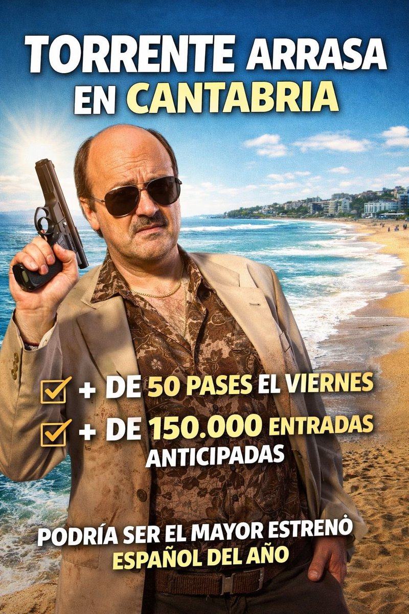 Normal que Torrente Presidente arrase en Cantabria. <a href="/SSantiagosegura/">Santiago Segura</a> un genio. 🎞️👏🏻

#TorrrentePresidente