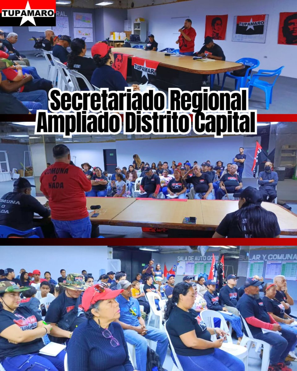 En el Distrito Capital se llevó a cabo el Secretariado Regional Ampliado, una reunión que contó con la presencia con miembros de la Dirección Nacional, y con Carlos Brito, responsable del Bloque Central.

#TupamaroAntiimperialista 
#GuerraDeTodoElPueblo

<a href="/NicolasMaduro/">Nicolás Maduro</a>
<a href="/dcabellor/">Diosdado Cabello R</a>
