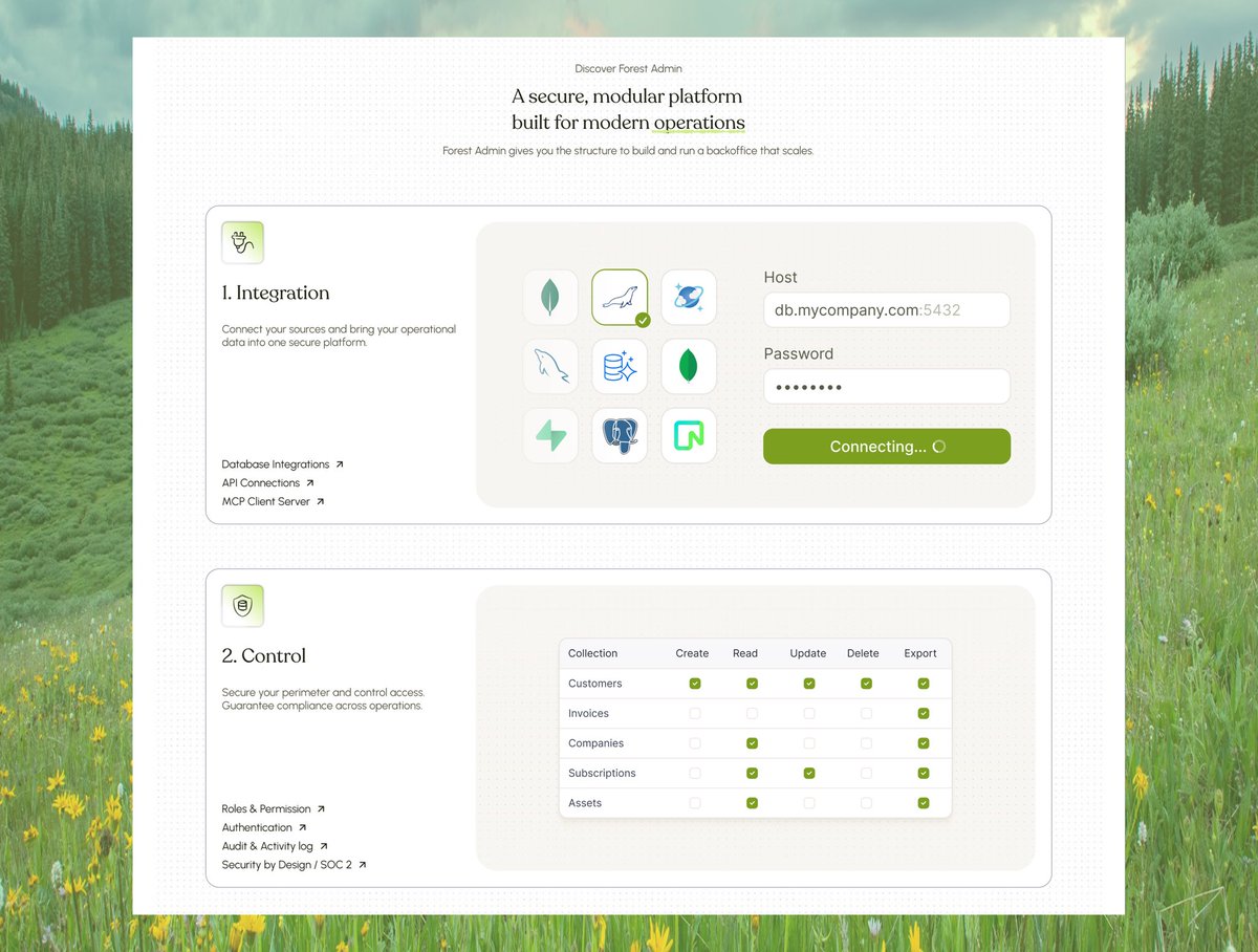 PeteUdemezue's tweet image. Day 25/60 Ui Design challenge

Website features section exploration. 

Website by forestadmin.com recreated for learning and practice purpose. 

#BuildingInPublic #dailyui #uiuxdesign #SaaSDesign