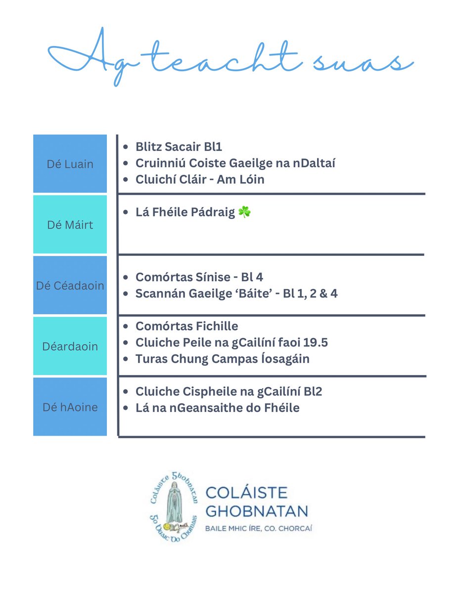 Coláiste Ghobnatan tweet media