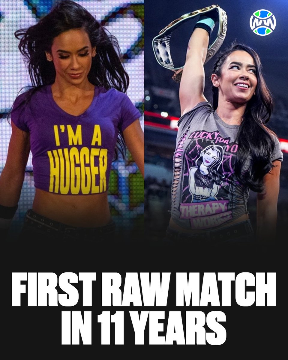 The last time AJ Lee had a match on Raw, she was wearing a Bayley shirt

11 years later, her Raw return match is against Bayley 🎯