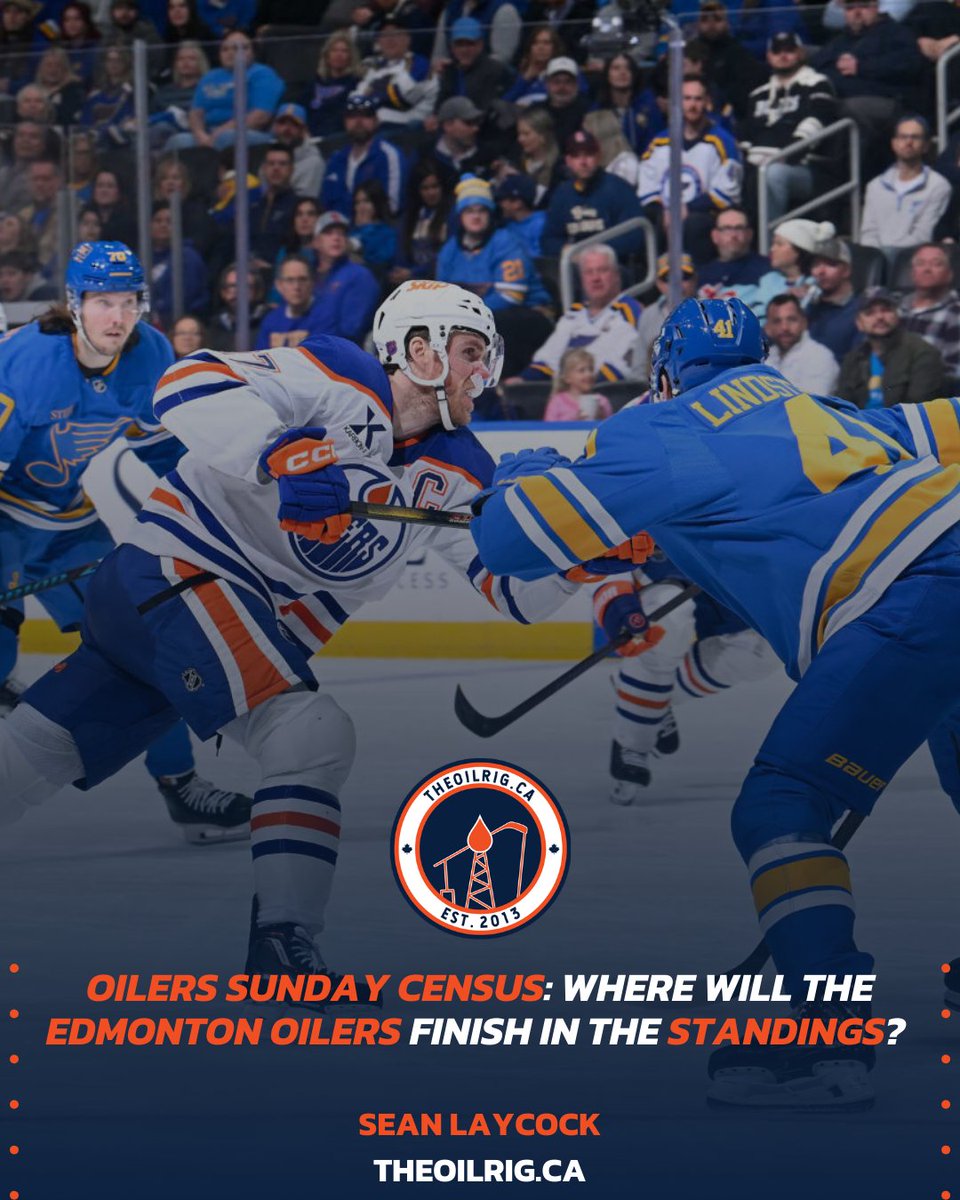 oilrigEDM's tweet image. Oilers Sunday Census: Where will the Edmonton Oilers finish in the standings?

#LetsGoOilers
🔗: theoilrig.ca/2026/03/15/oil…