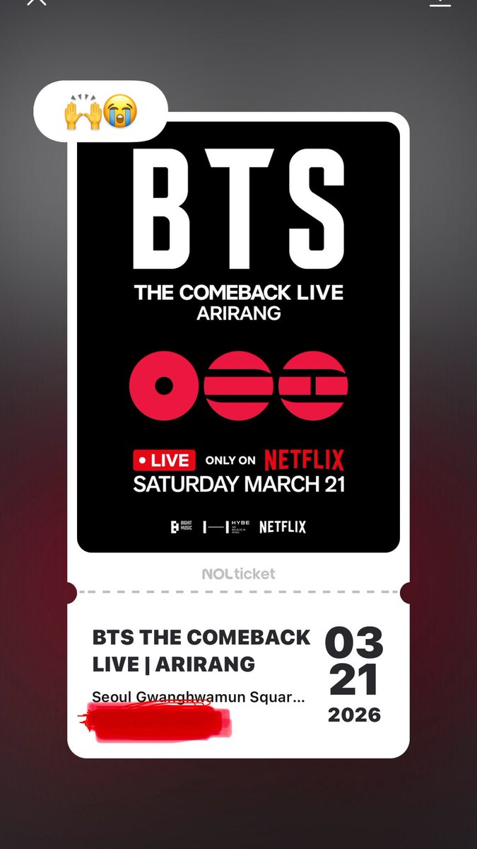 neo31wave's tweet photo. 行ける！😭
#bts #arirang https://t.co/qxClOveTjv