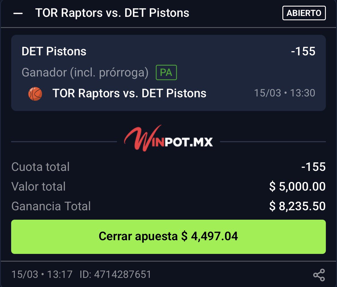 🪜Rápido, paso 1 de $5,000 a $50,000 pesos

-DET Pistons ML

Regálame tu ❤️ si vas a seguir el retito!!!