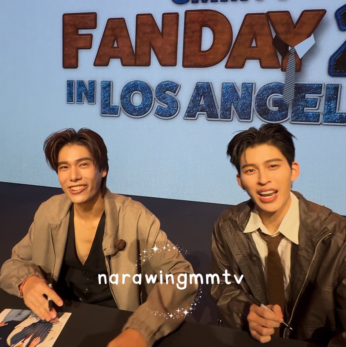 narawingmmtv's tweet photo. They both like my outfit!! Phuwin said “the colors are spot on” 🥹🥹🥲

PONDPHUWIN FANDAY IN LA

#PPWExLA https://t.co/dv3gAFHdFk