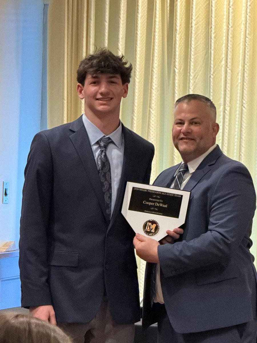 OakdaleBase's tweet photo. Congrats to sophomore Cooper DeWaal for being the first Oakdale player to earn Preseason All-State, and to Coach John Schmidt for being the first Oakdale coach to win District Coach of the Year. 

@OakdaleAthletic @MSABC1 @FrederickSports @FCPSAthletics https://t.co/PEatI8fF68
