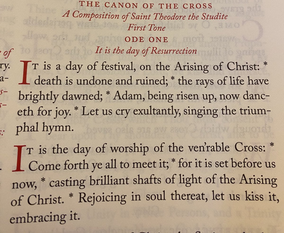 The Elevation of the Holy Cross is so joyous that the tone used in the Canon is that of Pascha.