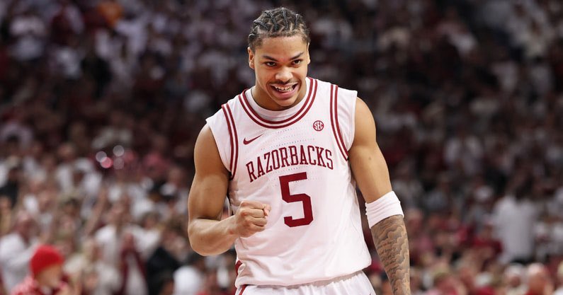 SSN_Arkansas's tweet image. Darius Acuff in the SEC Tournament:

- 30.3 ppg
- 7.7 apg 
- 4.3 rpg
- 27/52 FG
- 12/24 3PT
- SECT Most Valuable Player

#WPS