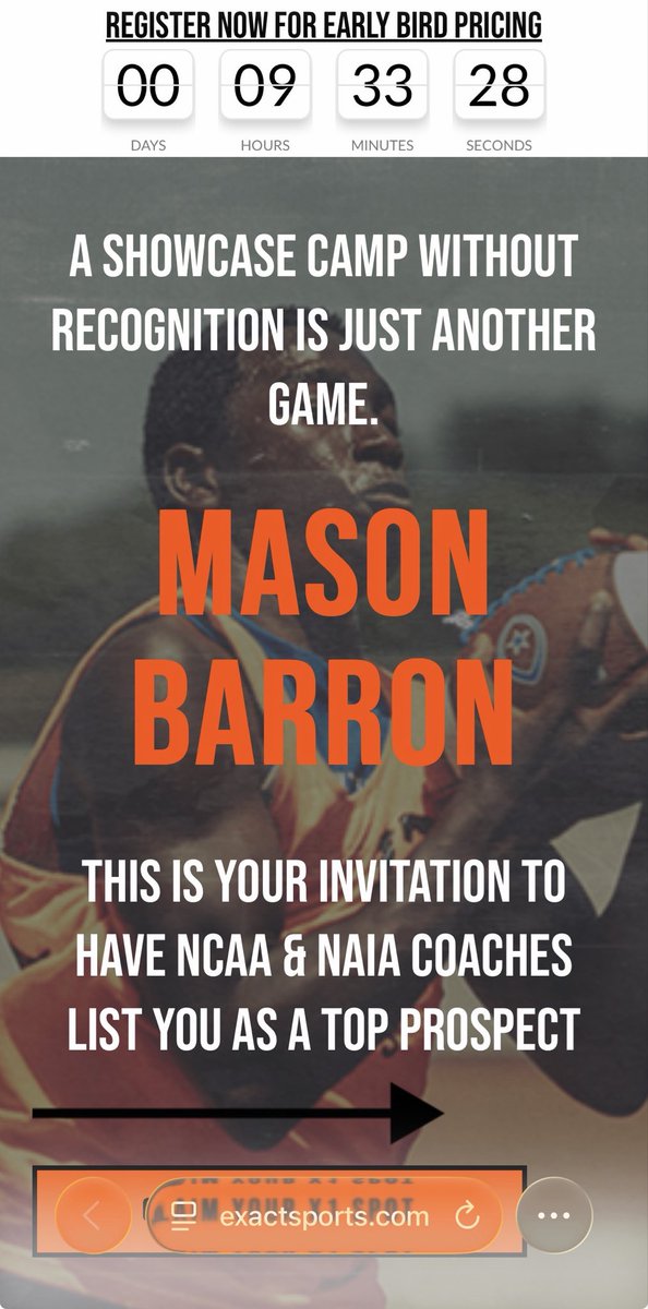 MasonBarron23's tweet photo. Well thank you @EXACTSports for the personal invite to the EXACT X1 showcase camp in New Orleans!! https://t.co/4S7kST5Hr9