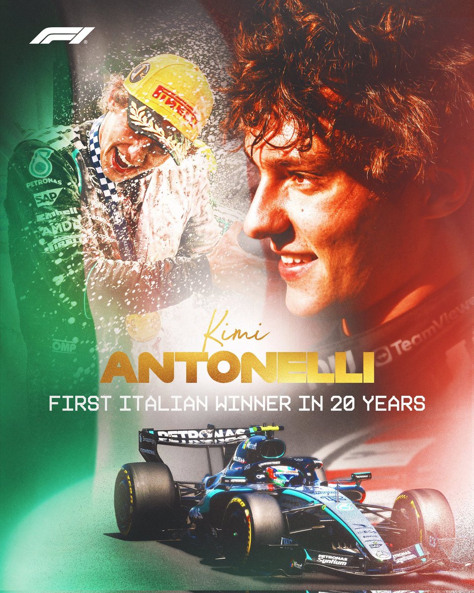 reisun__'s tweet photo. FIRST WIN FOR KIMI!!!!!!
#f1 #kimiantonelli #mercedes #formula1 https://t.co/OHxGgDD082