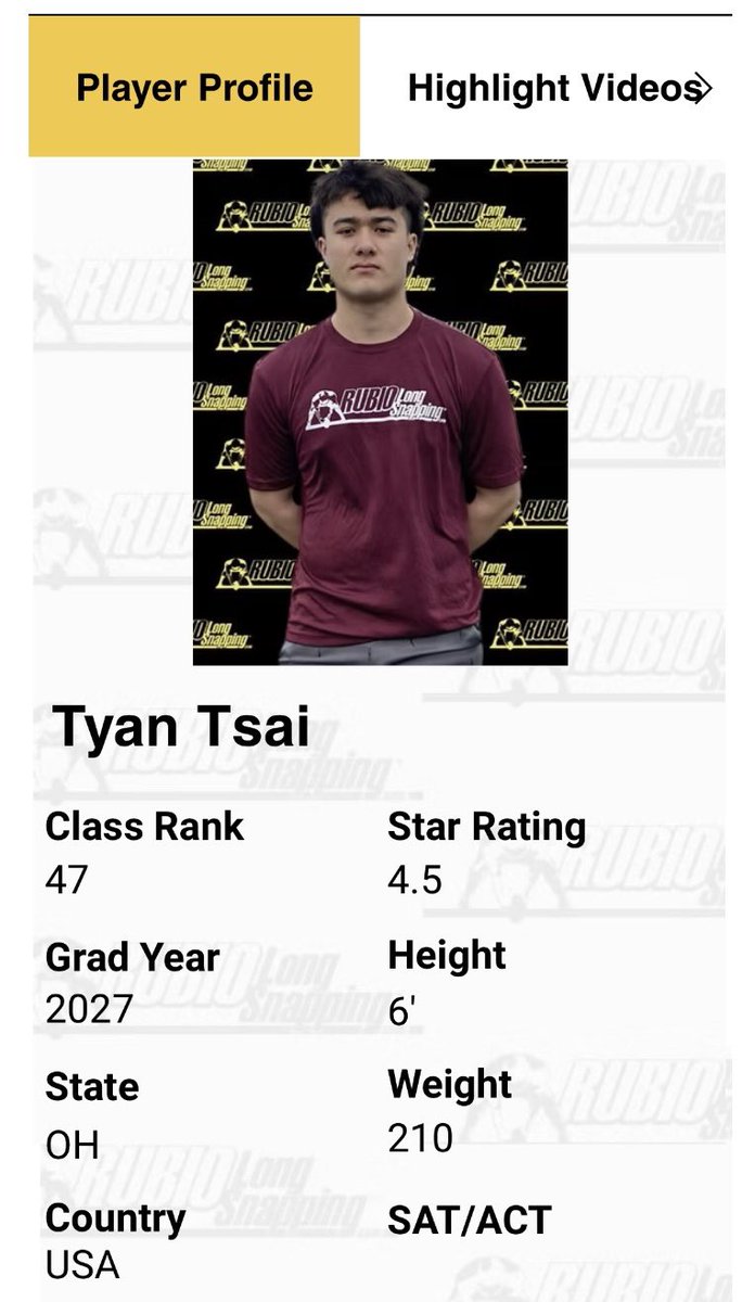 Tyan Tsai (‘27 LB/LS) tweet media