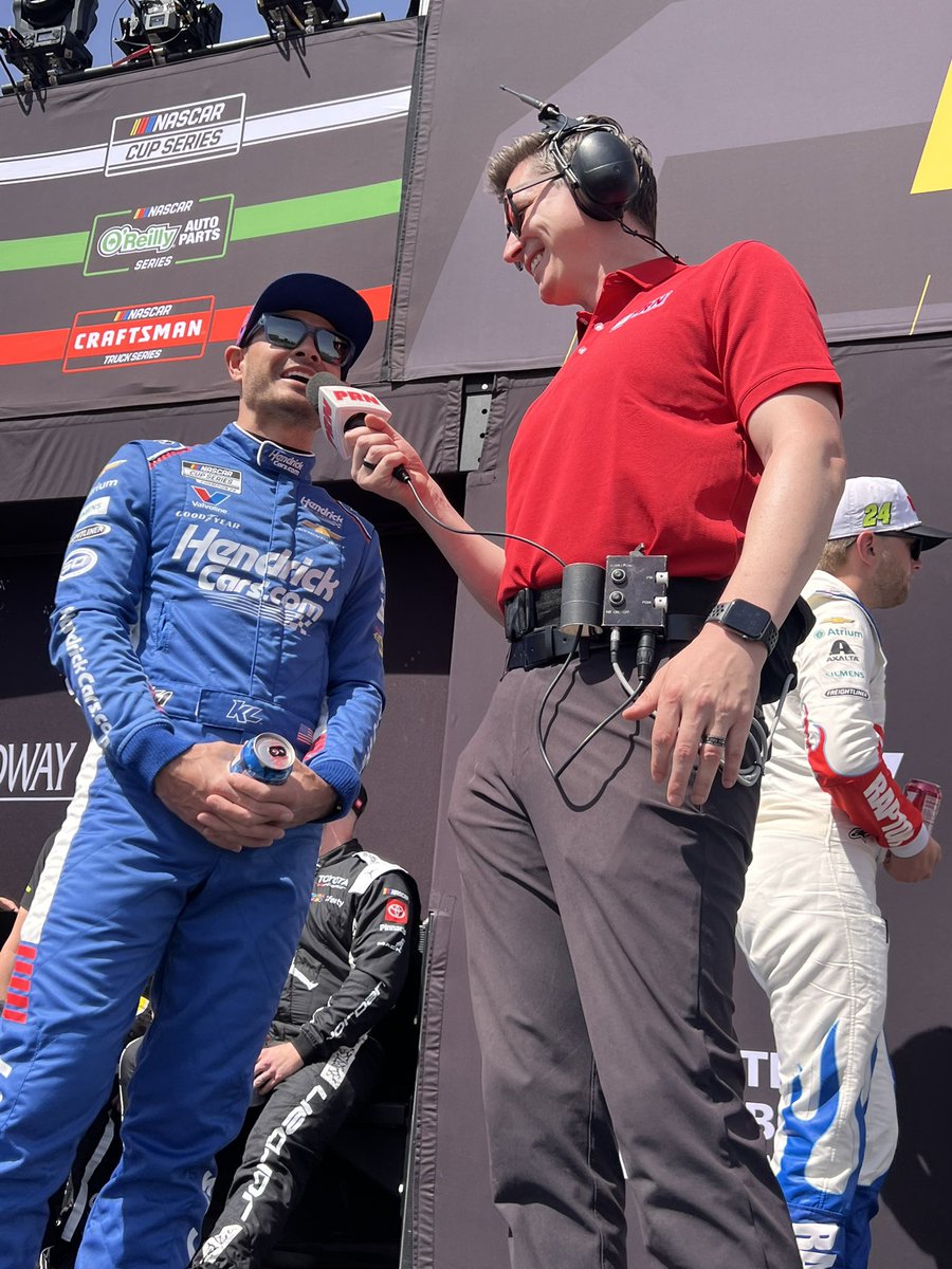 PRNlive's tweet photo. Behind the scenes at driver intros #pennzoil400 https://t.co/6SzgtSZ6pE