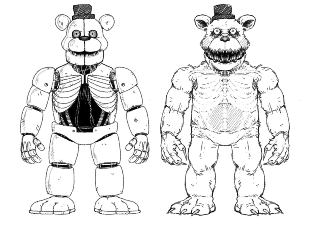 Friend wanted me to draw a book accurate twisted freddy 

Took a few creative liberties