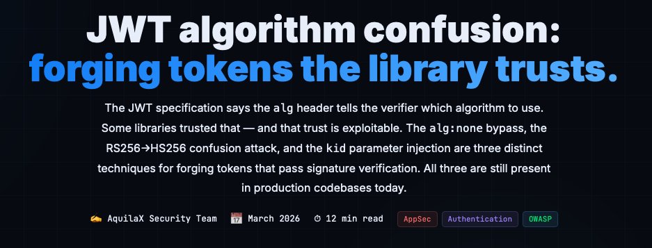 hetmehtaa's tweet photo. JWT algorithm confusion: forging tokens the library trusts

https://t.co/jPSxwnmrlU https://t.co/xxBs9ihfmB