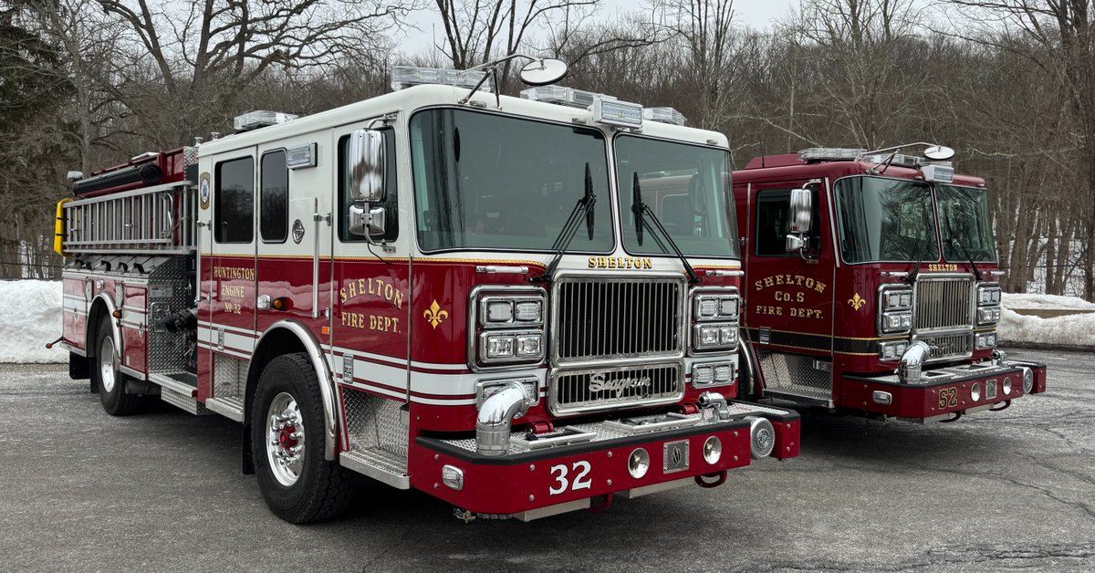 HudValleyFire's tweet photo. Congratulations to the Shelton Fire Department (Fairfield County, CT) on the delivery of their twin Seagrave Pumpers designated Engine 52 &amp; Engine 32. .

We would like to thank the Apparatus Committee for selecting HVFE and Seagrave for your emergency apparatus needs. https://t.co/UN0QSVLgZf