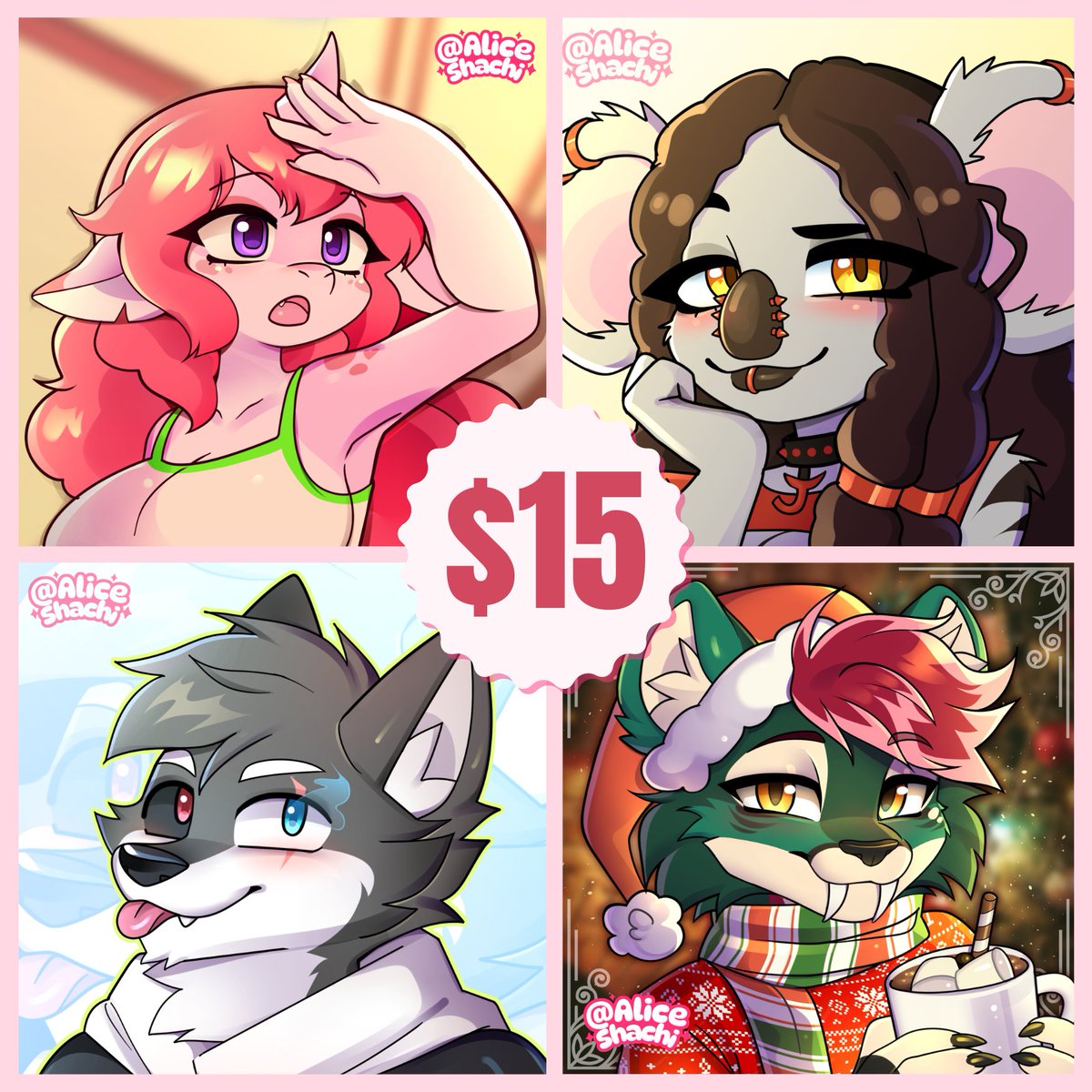 AliceShachi's tweet photo. ICONS for $15!
I’ll be lowering my prices this month :c 
i’m moving tomorrow, so I’m trying to save up for expenses!!
thank you for any support! :') https://t.co/F0Y16QAwXk