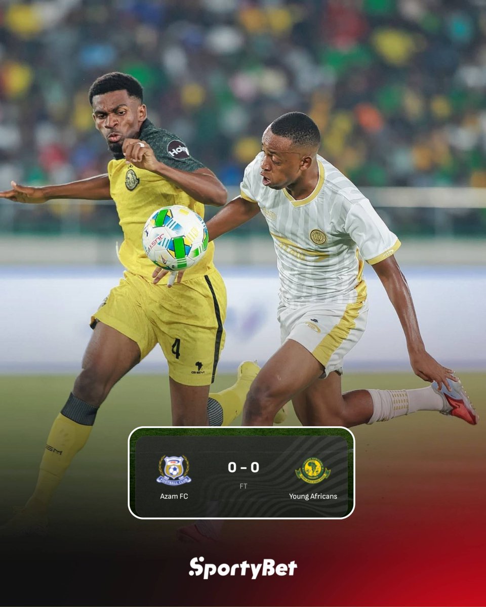 sportybettz's tweet photo. Full Time: Azam FC 0-0 Young Africans SC
Umeuonaje mchezo? Hawajakuchania mkeka wako hawa?π€ͺ
#LigiKuu #AzamFC #YangaSC #NBCPL #Tanzania #DarDerby #DaresSalaamDerby https://t.co/1WjPXmzivJ