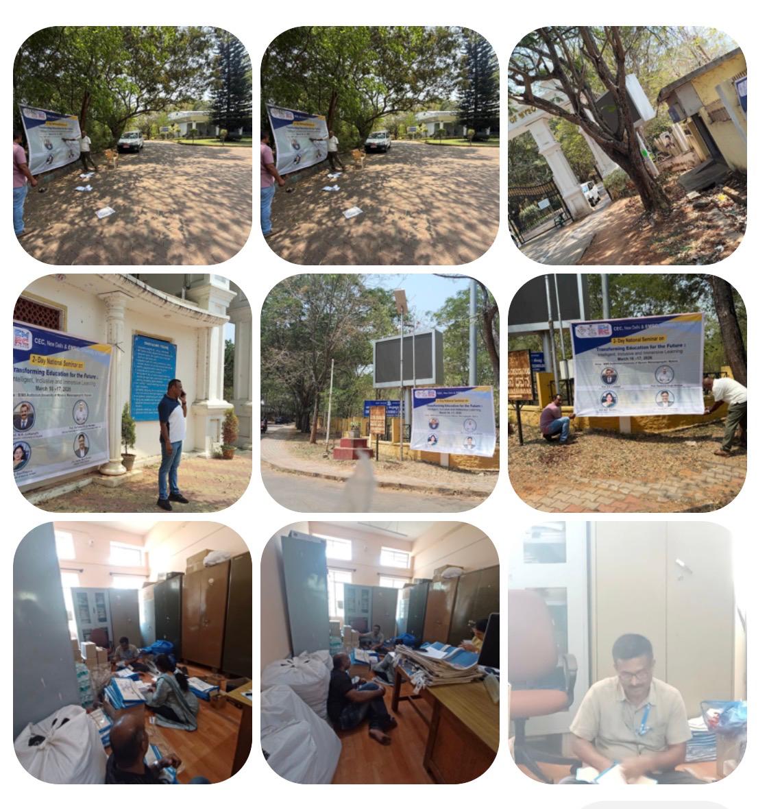 emrcmys's tweet photo. Behind the scenes...

The team is gearing up for the Two-Day National Seminar on “Transforming Education for the Future: Intelligent, Inclusive &amp; Immersive Learning.”

Campus banners are up and seminar kits are ready to welcome participants on 16–17 March 2026 @BIMS, UoM Mysuru. https://t.co/1CFlyE9Vli