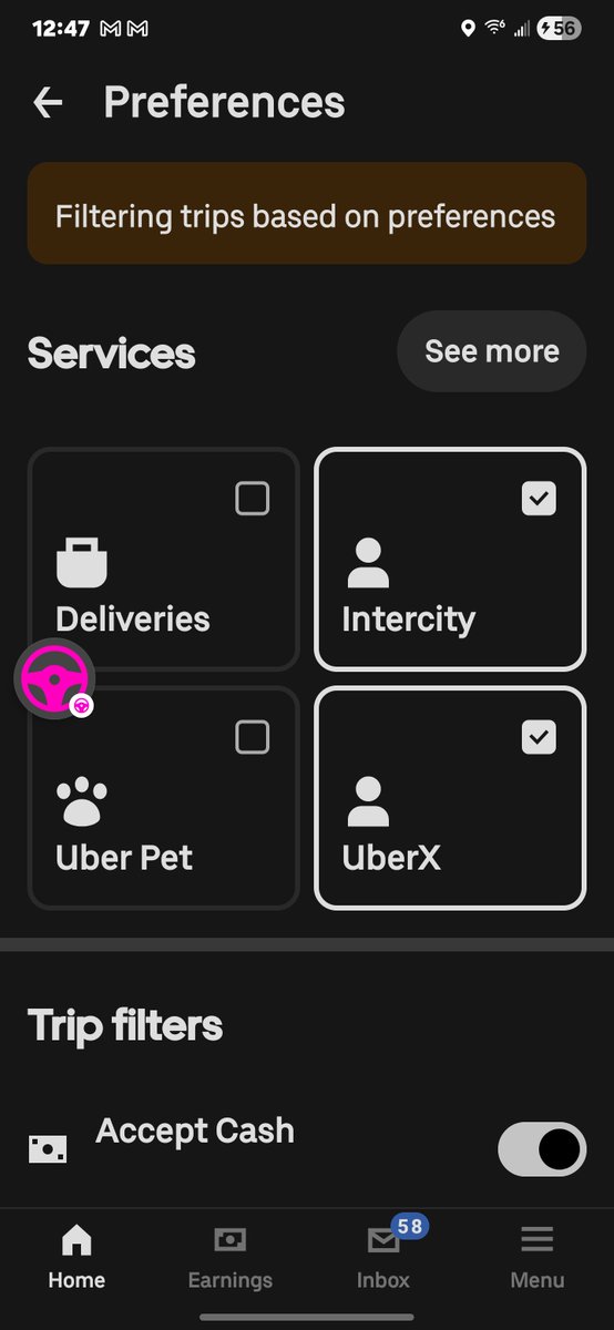 ArandaEddie's tweet photo. @_KrashaFamily_ @OG_Wick0 @Thevictoria76 I literally work for uber and theres options for driver to get paid in fiat cash screenshot for proof from my own app while im logged in so no your wrong https://t.co/3slqpyok1v