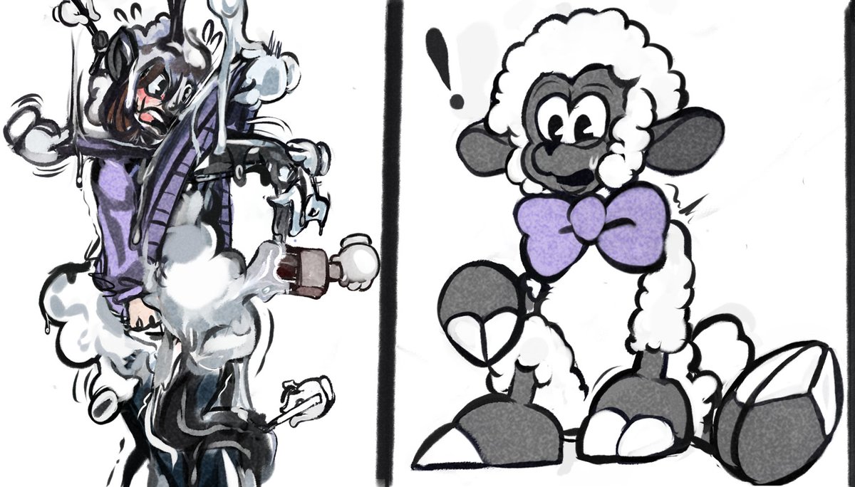 GuwuGuwu's tweet photo. An understudy doesn't get to choose their role around here! If a Toon needs a flock, you'll be gettin' ink'd up as bah-bah back-up!
(Quickies https://t.co/gsujWebQoN