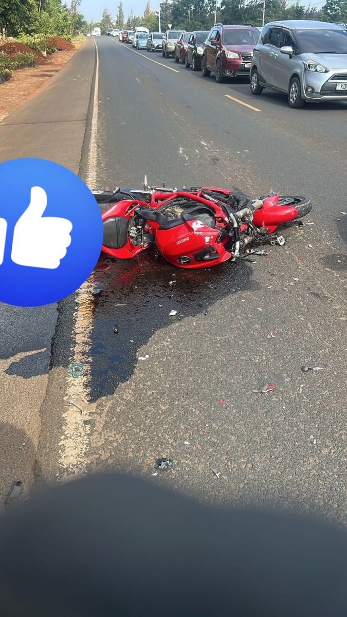 Gustavo and Mwai Diana 💔

According to eye witnesses..

 A silver Probox made a U-turn in the middle of the highway and the rider (Gustavo) was approaching at high speed. It was too late for him to react and he rammed into the side of the Probox.

They both lost their lives.
