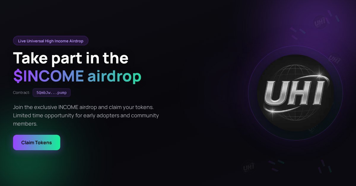 Sandaycute's tweet photo. BREAKING: $INCOME DROP LIVE!
Exclusive drop only for community holders
First come, first served — claim now before it's gone!

https://t.co/vESSlPRWAU https://t.co/MFMJgrfOzL