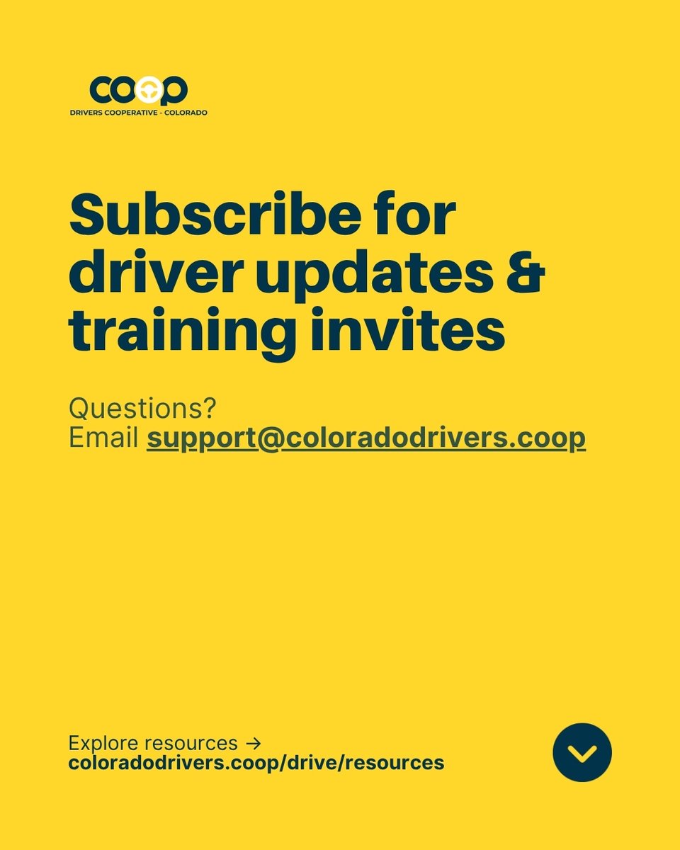 driverscoopco's tweet image. Everything you need to drive confidently — all in one place. 🚗
Access forms, policies, insurance details, and pay info made for Colorado’s driver-owners.
Explore resources → coloradodrivers.coop/drive/resources
#DriveLocal #FairPay #ColoradoDrivers #CooperativeBusiness