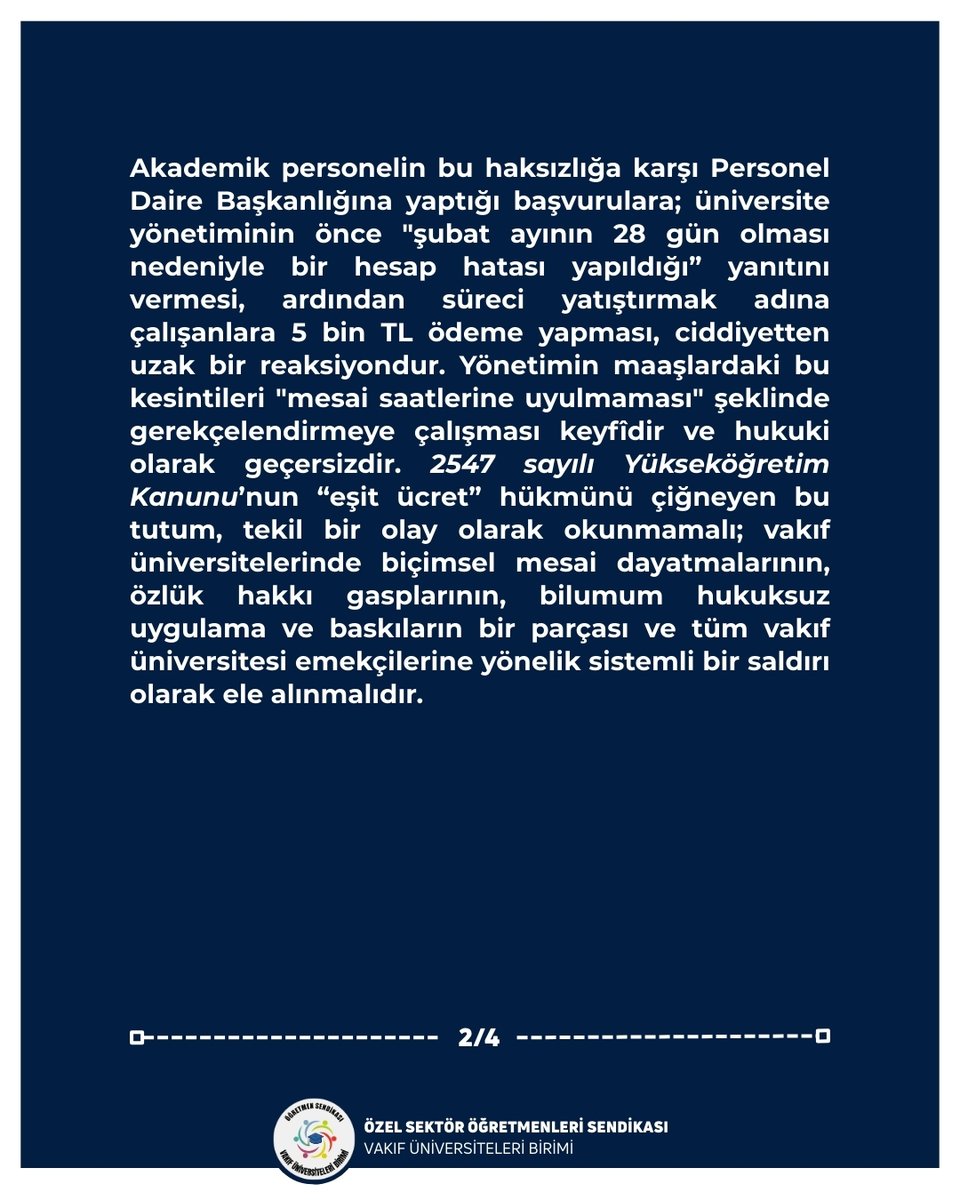 Öğretmen Sendikası | Vakıf Üniversiteleri tweet media