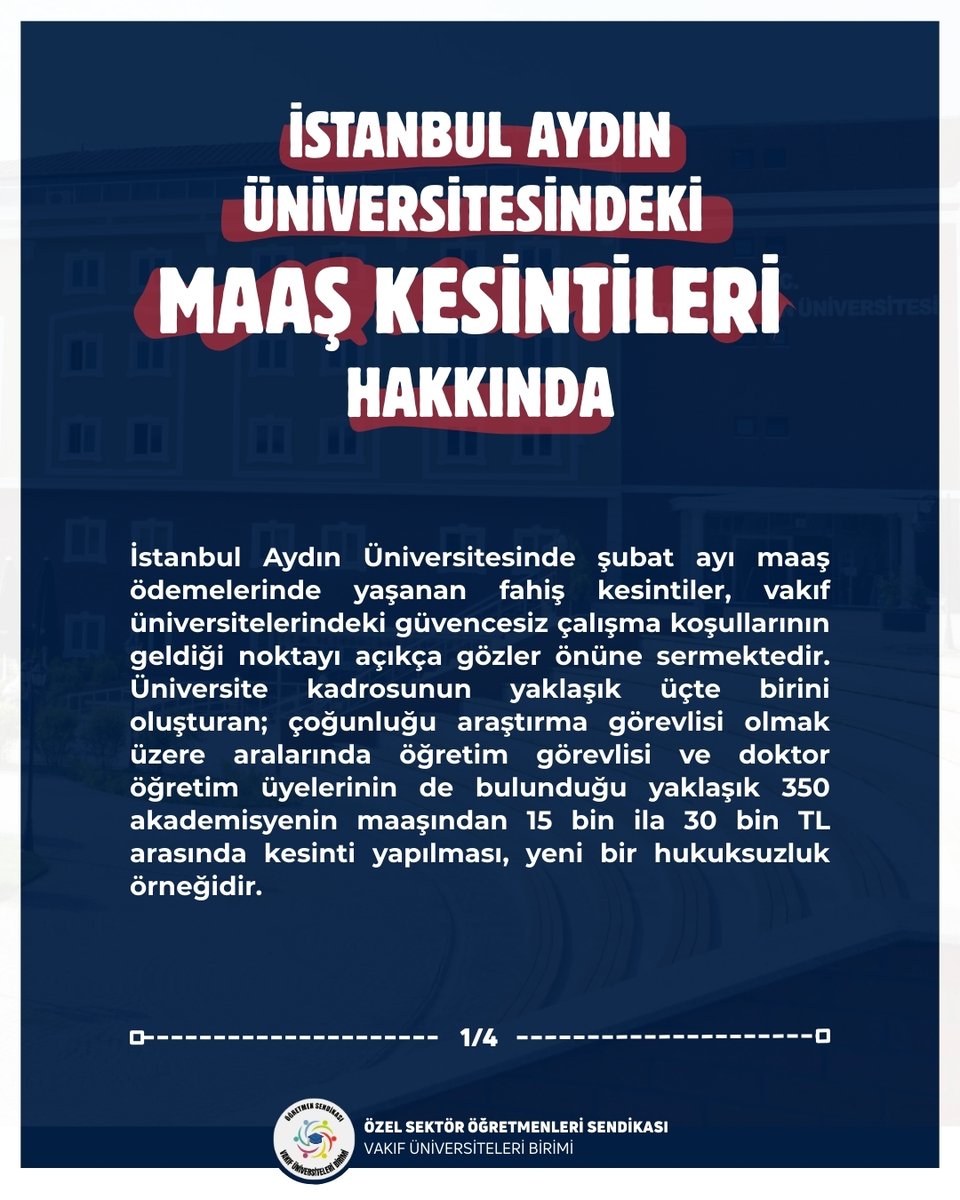 Öğretmen Sendikası | Vakıf Üniversiteleri tweet media
