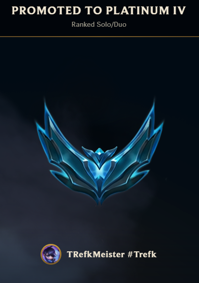 TrefkMeister's tweet photo. Değerli bağlantılarım.
Riot Games isimli şirketi mağlup ederek "Platin" ligine adım atmış bulunmaktayım. Destekleriniz için teşekkürler. https://t.co/MgYDx489bu
