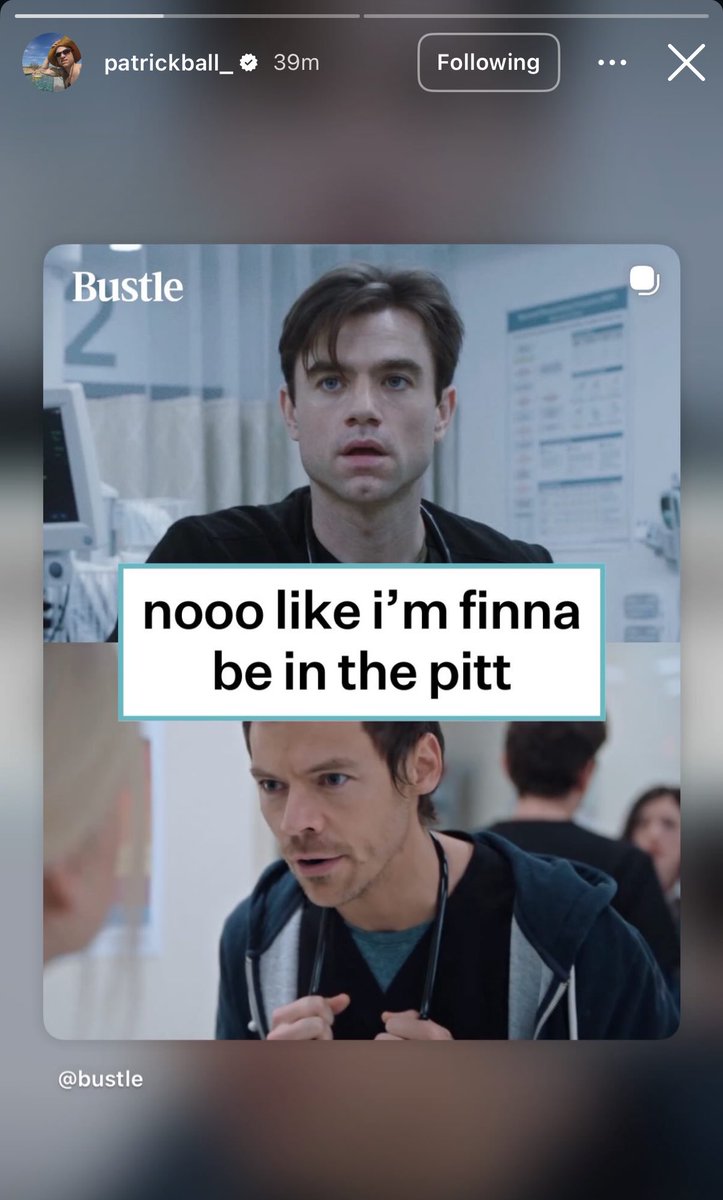 The cast members of The Pitt, Gerran Howell and Patrick Ball, posted about Harry’s parody of The Pitt for SNL, via their instagram stories