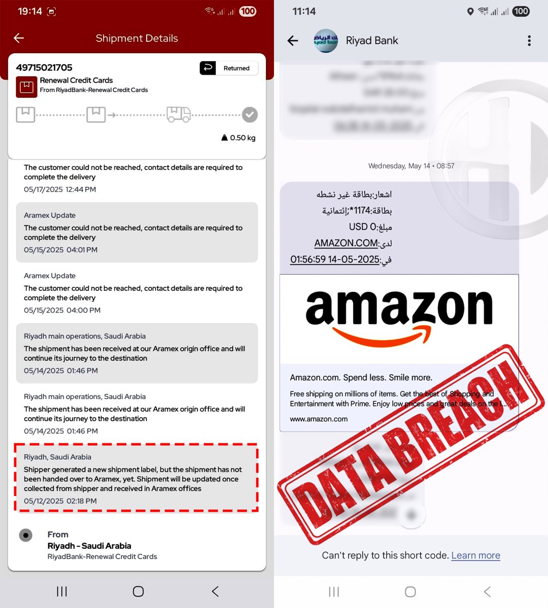 hd039333's tweet photo. Serious Security Breach + Evidence of Timeline Tampering – Forensic Update (Part 2)

Riyad Bank Mastercard renewal chain: old card *1174 remained active → leaked/activated on https://t.co/qPuEAPMfCd US 14 May 2025 (01:56:59).  
New card *1233 sent with wrong mobile number → leaked on Amazon 22 May 2025 (22:58:45) while In_Transit/Returned.

Latest Aramex statement (see attached "Aramex ENG.jpg"):
- Shipments allegedly returned to Riyad Bank on **different dates** (first ~19 May 2025 or earlier, second later).

The bombshell:
When pressed on inconsistencies, Aramex **modified/edited both shipment return records** to show the **exact same return date, time, and second**:
• Shipment 49715021705 (renewal *1233): Returned 20 Jul 2025 15:15:57
• Shipment 49715146165 (re-sent *1233): Returned 20 Jul 2025 15:15:57

Both shipments rescheduled to **identical timestamp** - despite:
- Different tracking numbers
- Different handover dates to Aramex (12 May vs 22 May 2025)
- First shipment supposedly already returned to bank weeks earlier (around 19 May 2025)

How is this possible?
- Post-facto database edit / override to align records and hide chain-of-custody gaps?
- Attempt to retroactively "fix" conflicting logs after customer pressure?

This is no longer just a data leak - it's **potential evidence tampering** on top of upstream credential exposure.

Recap Logic & Probability:
IF (Card == In_Transit / Transition) ∧ (Enrolled_on_Amazon == TRUE)
THEN Internal_Data_Stream (Bank → Amazon) → Internal_Leak = TRUE

P(Internal_Leak) → 1.0 (transition exposure + logistics mishandling + now timeline manipulation)

Compliance & Integrity Flags:
• PCI DSS §7 – Access Control Failure
• ISO 27001 A.13 – Data Transfer & Integrity
• Potential violation of data record authenticity rules (tampering indicators)

Pattern of Negligence → Exploitation:
- Wrong mobile from shipper → no contact → failed delivery
- Re-issue with same flaw after complaint
- Automatic replacement (*1795) + forced fees despite "suspend only" request
- Now: synchronized fake timelines to deflect scrutiny
@RiyadBank @Aramex @AmazonHelp @Mastercard  @FTC 
Why were both unrelated shipment returns edited to the **exact same second** (20 Jul 2025 15:15:57)?  
Was this a system correction, manual override, or attempt to conceal earlier return discrepancies?  
How can credentials leak on Amazon **before** logistics handover - twice?

Full root-cause investigation + unaltered logs required - publicly.

See you after Eid Al-Fitr.  
The waves are raging. 🔥

#DataBreach #TimelineTampering #PCIDSSViolation #CFPB #FTC #RiyadBank #Aramex #Amazon #تسريب_بيانات #ثمّن_بياناتك
