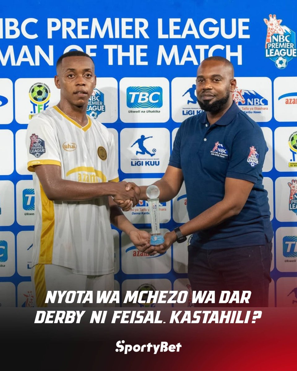 sportybettz's tweet photo. Zanzibar Finest Feisal Salum 'FEI TOTO' ndiye aliyechaguliwa kuwa nyota wa mchezo wa Azam FC Vs Young Africans SC ulioisha kwa sare ya 0-0 pale uwanja wa Benjamin Mkapa. π€©π
π
Amestahili au Kuna mwingine amestahili zaidi yake?π€
#LigiKuu #FeisalSalum #FeiToto #NBCPL #POTM #Tanzania #Zanzibar #AzamFC #YangaSC