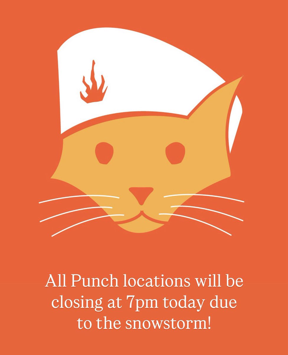 PunchPizza's tweet photo. Open until 7pm tonight! 🍕 https://t.co/lbrh0yAouZ