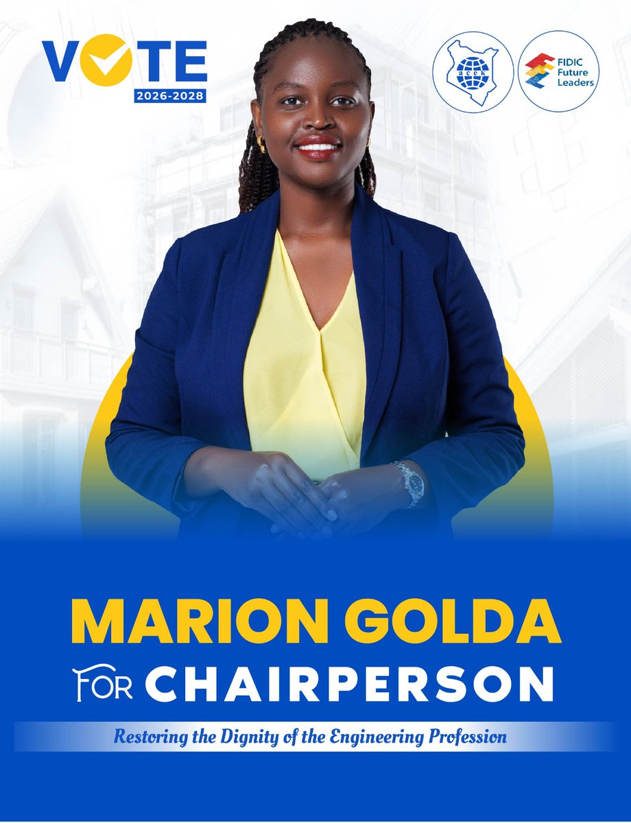 MarionGolda's tweet photo. Colleagues,

Engineers are the backbone of our national development, yet our association must evolve to match the realities of the profession today.

I stand as a candidate for ACEK-FL Council Chairperson (2026–2028). https://t.co/kk9qWoGG6H