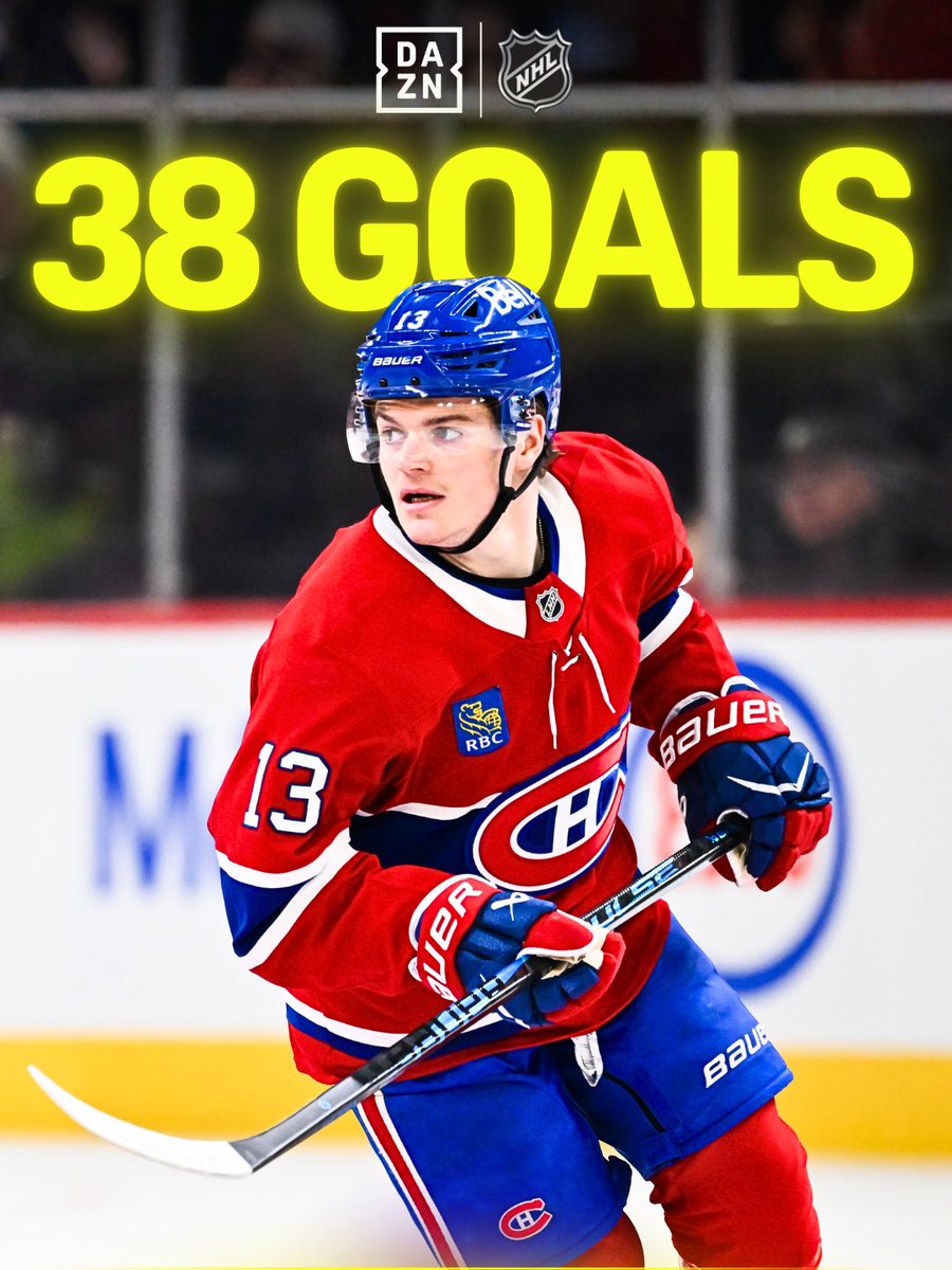 DAZN's tweet photo. A new career high for Cole Caufield 🫡
#NHLonDAZN | #Candiens | #Caufield | #NHL https://t.co/eFfVzVbnU5