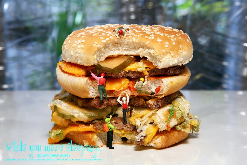 OfficialNeoichi's tweet photo. A Dangerous Summit
#macrophotography #tinypeoplephotography #AmericanFood #JunkFood #Diet #Obesity #Hamburgers #TripleDecker #ReachingTheSummit
https://t.co/SsDzxDIg1w https://t.co/6J5lYg7opA