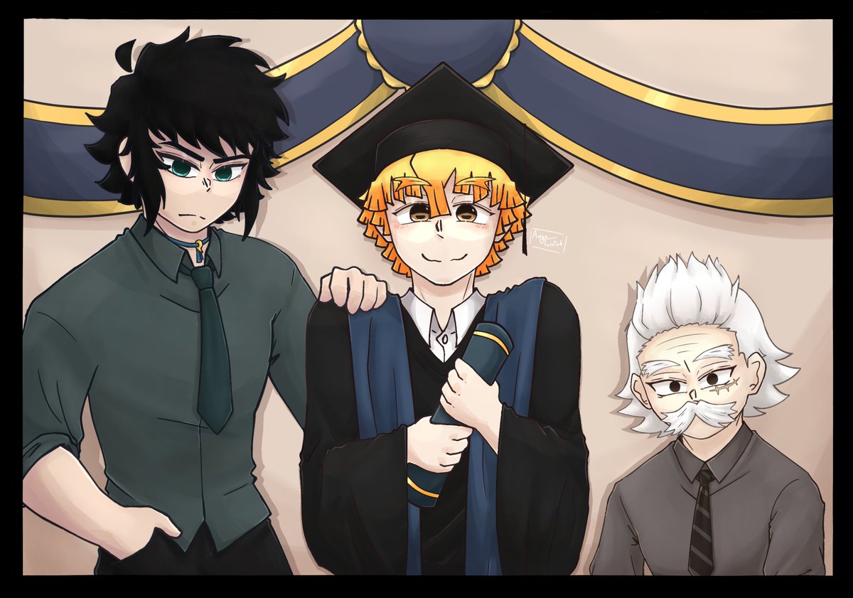 AnyeTwisted's tweet photo. I DID IT I DID IT!
[⚡️🎓]

#ThunderBrosWeek2026
Highschool Au Zenitsu Graduation
||#ThunderFamily #zenitsu #kaigaku #jigoro #artcollab https://t.co/cFpGKchyRi